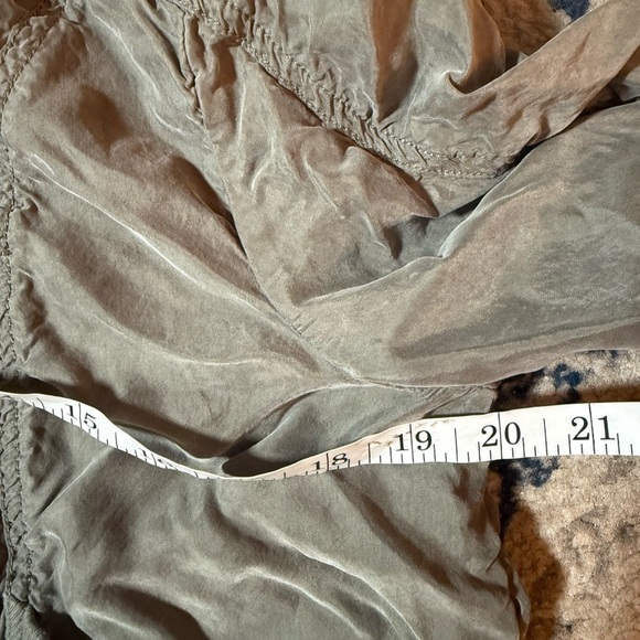 Marrakech Anthropologie‎ Draped Cupro olive green jacket medium crop high neck - Picture 9 of 12